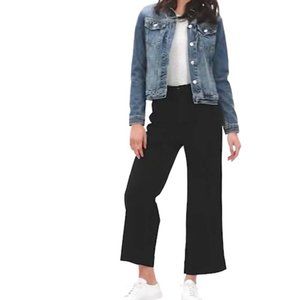GAP Wide-Leg Cropped Black Khaki Pants Size 10